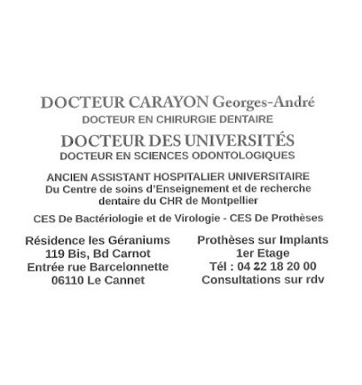 Carayon Georges-André, Dentiste au Cannet